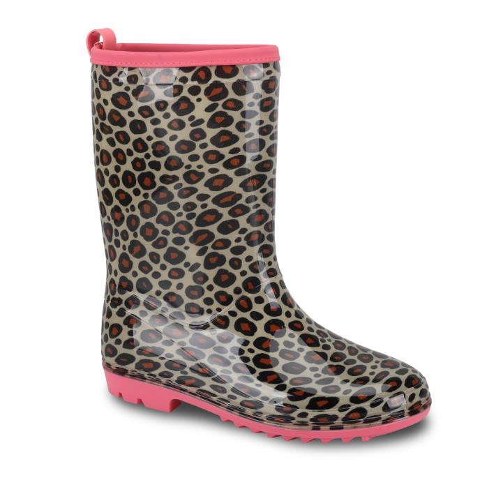Puddle Jumpers Kids Welly Boot Natural Leopard Extra Image 1